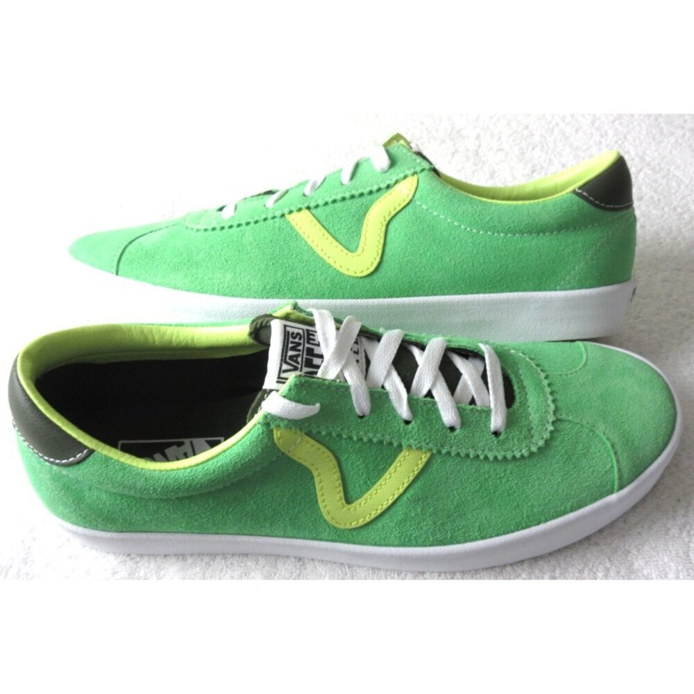 Vans Men's Sport Low Sport Pop Green White Suede shoes Sizes NIB - Picture 1 of 5